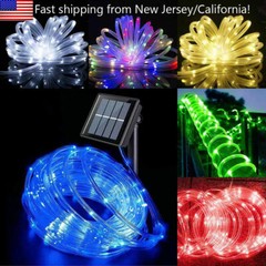 39FT Solar Rope Lights Outdoor Waterproof LED PVC Tube Fairy String Light Garden