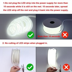 AC 110V COB LED Strip Lights Outdoor Waterproof 65.6ft, 6000K Cool White Supe…