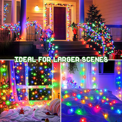 Battery Operated Christmas String Lights 100 LED 33ft, 2 Pack Timer