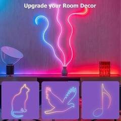 16.4ft WiFi RGB Rope Lights with Music Sync, Waterproof Flexible Dimmable Sma…