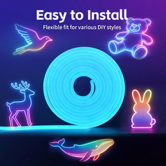 100FT RGB LED Neon Rope Lights, App & Remote Control, Flexible Waterproof IP65 L