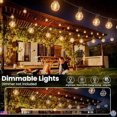 300ft Outdoor String Lights, 3 Pack G40 LED Globe Lights, Waterproof,
