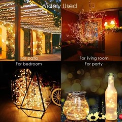 100/200 LED Solar Fairy String Light Copper Wire Outdoor Waterproof Garden Decor