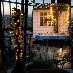 100/200 LED Solar Fairy String Light Copper Wire Outdoor Waterproof Garden Decor