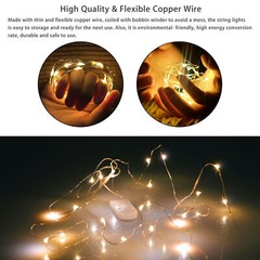 12 Pack 20 LED 6.6ft Battery Operated Mini LED Copper Wire String Fairy Lights