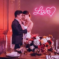 Love Heart neon Sign – 10 Levels Dimmable USB neon Lights for Wall, Kids Bedr…