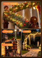 LED String Lights 50 Count 10 Feet Indoor Outdoor White Christmas Decor, Party
