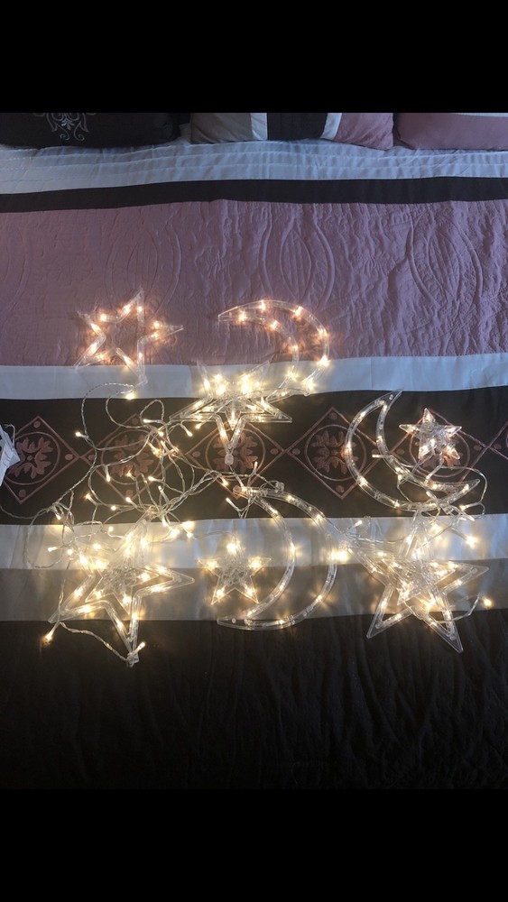 Star And Moon Curtain Lights With Rayovac 4 Pack C Batteries Included