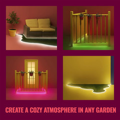 16 Ft Outdoor LED Light Strip Base Kit with Plug – Flowing Multicolor LED Color-