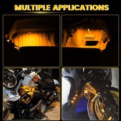 YM E-Bright Green and Yellow LED Strip Lights for Cars, 10.6