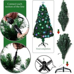 4/5/6/7FT Artificial Christmas Tree Pre Lit / LED Lights / Flocked Holiday Tree