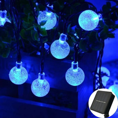 Solar Crystal Globe String Lights 60 LED IP65 Waterproof 8 Modes Garden Decor