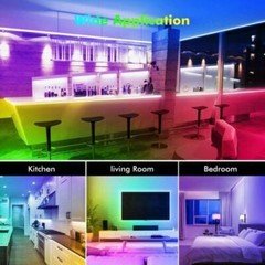 100ft 50ft LED Strip Lights 5050 RGB Bluetooth Color Change Remote for Rooms Bar