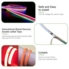 COB LED Strip Thin 4mm DC 12V Flexible LED Tape Lights For Car DIY Home Room Bar