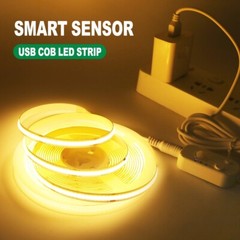 COB LED Strip Light 5V 320LEDs/M Motion Sensor Dimmable Flexible DIY Backlight