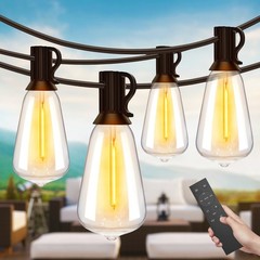 Solar String Lights 50/100FT ST38 Shatterproof Bulbs Waterproof for Patio Garden