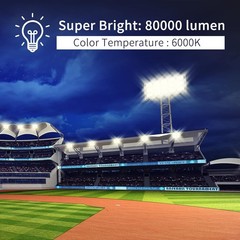 LED Flood Lights Outdoor, 800W(4750W Equivalent) 80000LM 6000K All Aluminum Shel