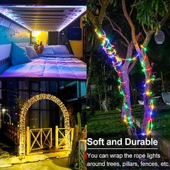 33ft 100LED Strip Rope Light Tube String Outdoor Garden Party Decoration Lights