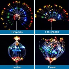 150 LED Solar Firework Lights Outdoor Waterproof Path Lawn Garden Decor Lamp