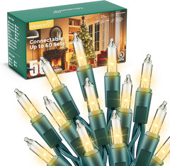 LED String Lights 50 Count 10 Feet Indoor Outdoor White Christmas Decor, Party