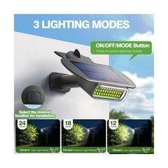 2025 Upgraded Solar Lights Outdoor Waterproof IP68, 36 LEDs 3 Light… Fast Ship