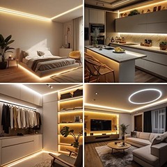 COB LED Strip Light 3000K Warm White 2400 LEDs Dimable RF Remote UL Power Supply