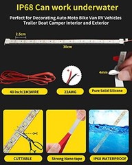 Led Strip Lights for Cars, 30CM Waterproof Car Underglow Lights 12 inch Blue
