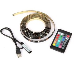 5V 5050 60SMD/M RGB LED Strip Light Bar TV Back Lighting Kit+USB Remote Control