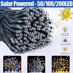 Solar Christmas Fairy String Lights 50/100/200 LED Outdoor Garden Party Decor