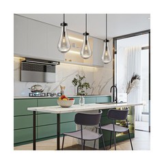 Raindrop Pendant Lights Kitchen Island Set of 3 Teardrop Black Hanging Light …