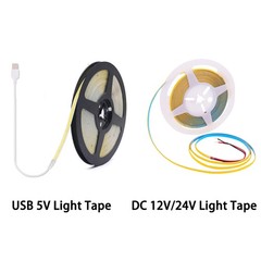 3mm 5mm 5V 12V 24V COB LED Light Strip Self-Adhesive Tape Cabinet Kitchen Lights