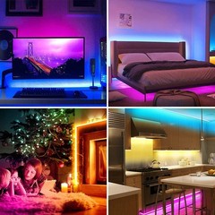 LED Strip Lights 100ft 50ft Music Sync Bluetooth 5050 RGB Room Light with Remote
