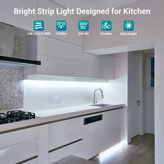 Ustellar Super Bright LED Strip Lights Under Kitchen Cabinet Lighting Waterproof