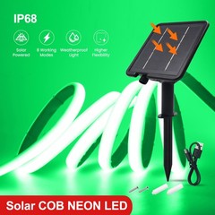 8-modes Solar COB Neon LED Strip Light Flex Lamp Garden Decor Waterproof Lights