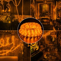 Orange LED Rope Light 10′ 25 50 100 150ft, Connectable Indoor Outdoor Waterproof