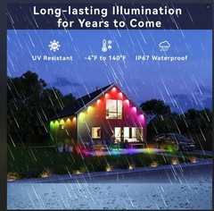Smart Permanent Outdoor Lights 50 Ft 36 LEDs IC+RGB Eaves Lights for House Decor