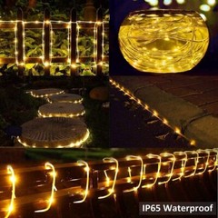 Solar Rope Lights Outdoor Waterproof LED PVC Tube Fairy String Light Garden xmas