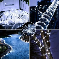 39FT Solar Rope Lights Outdoor Waterproof LED PVC Tube Fairy String Light Garden