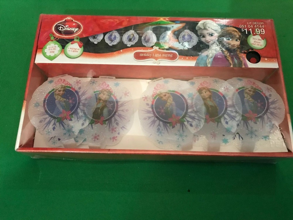 Frozen String Lights Olaf Snowflakes 11.15′ Battery Op 10 Light Disney Christmas