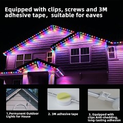Permanent Outdoor Lights,150ft with 108 LED Eaves Light for Halloween Decoration