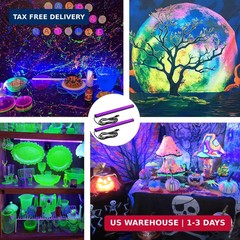 Black Light Bar 10W UV Blacklight Strip for Glow Party: 1ft USB Portable LED Par