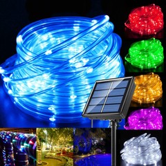 Solar Rope Lights Outdoor Tube Fairy String Lights Waterproof Garden Patio Decor