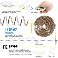 150ft Color Changing LED Strip Flexible 5050 SMD Remote Flash Strobe Fade Modes