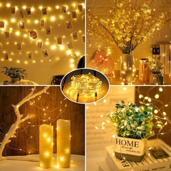 4 Pack Warm White 20 Ft 60 LED Fairy Lights Battery Operated