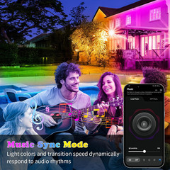 Outdoor Led Strip Lights Waterproof IP68, RGB Outdoor Led Lights with Button & B