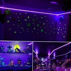 iNextStation UV Black LED Light Strip USB, 2M/6.6ft 5V 120 Non-Waterproof