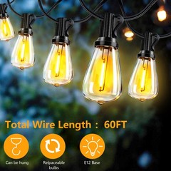 60FT 100FT Solar String Lights Outdoor Waterproof Patio with Remote Control ST38