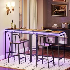 Smart LED Suspended Bar Table W/ Remote Control & Stability Kit Small Spaces New