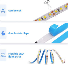 16.4ft Blue LED Strip Lights 600 LEDs SMD2835 Flexible 12V Tape Light IP20