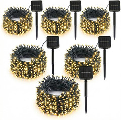6-Pack Solar String Lights, 600 LED Extra-Long 236Ft Solar Christmas Lights Outd